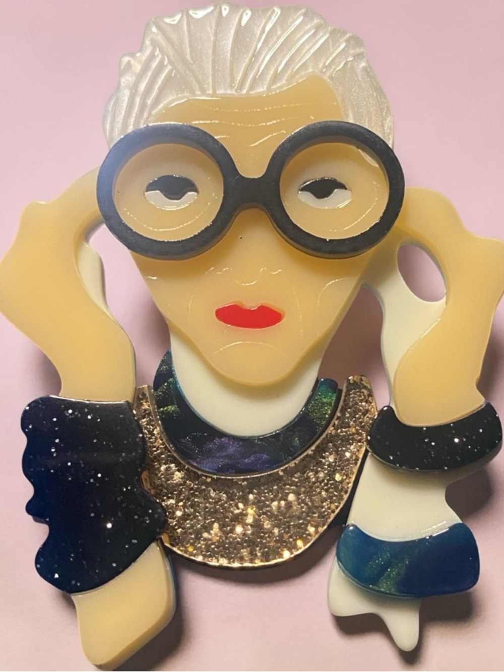 Decorative Artisan 3D Acrylic Brooch - Multi-Color Statement Accessory